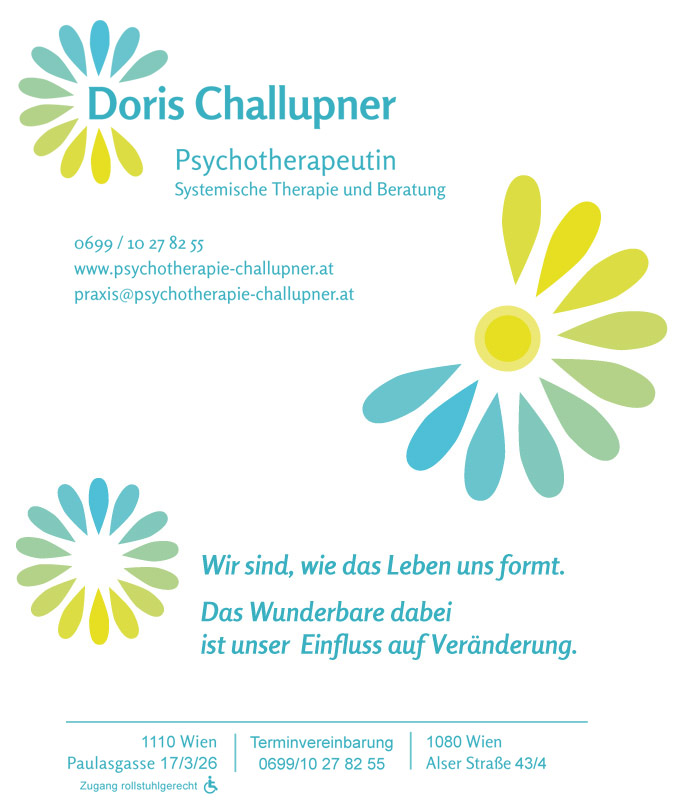 Kontaktdaten Doris Challupner, Psychotherapeutin, Systemische Therapie und Beratung